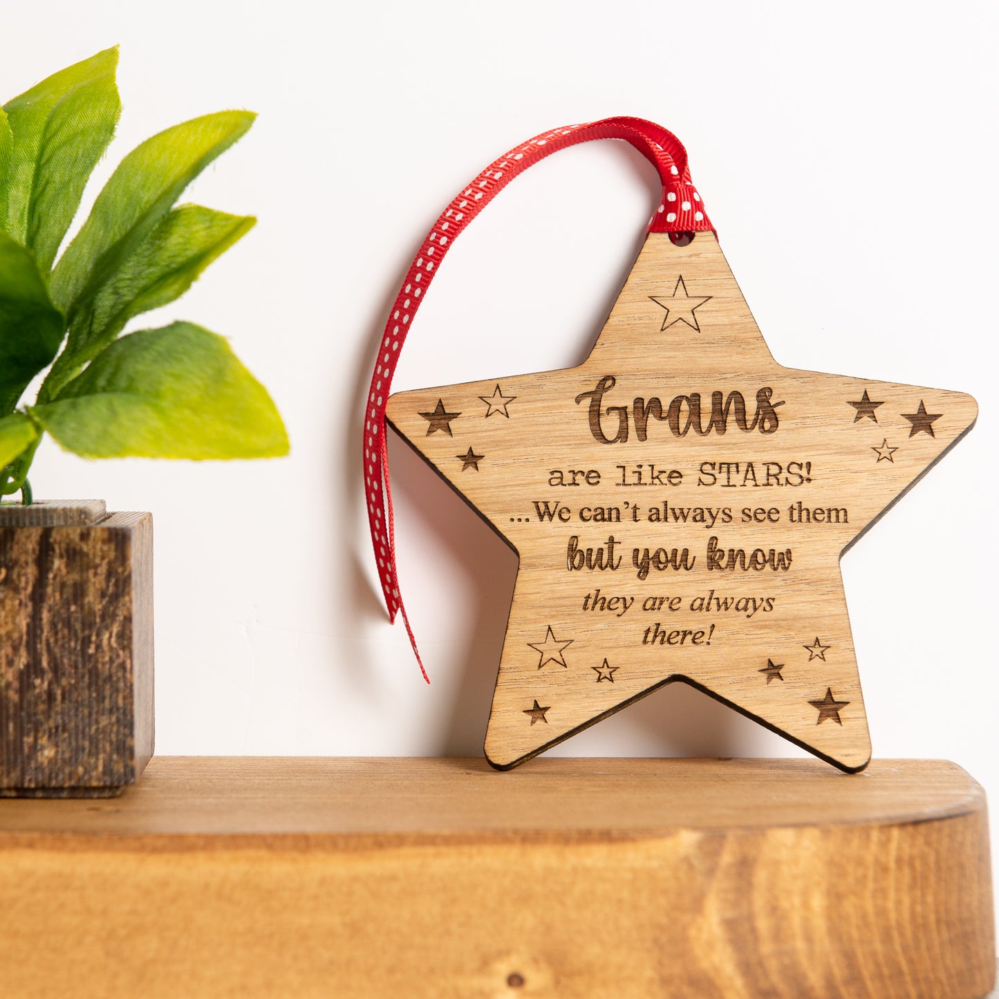 Grandmothers Are Like Stars - Engraved Wooden Plaque
