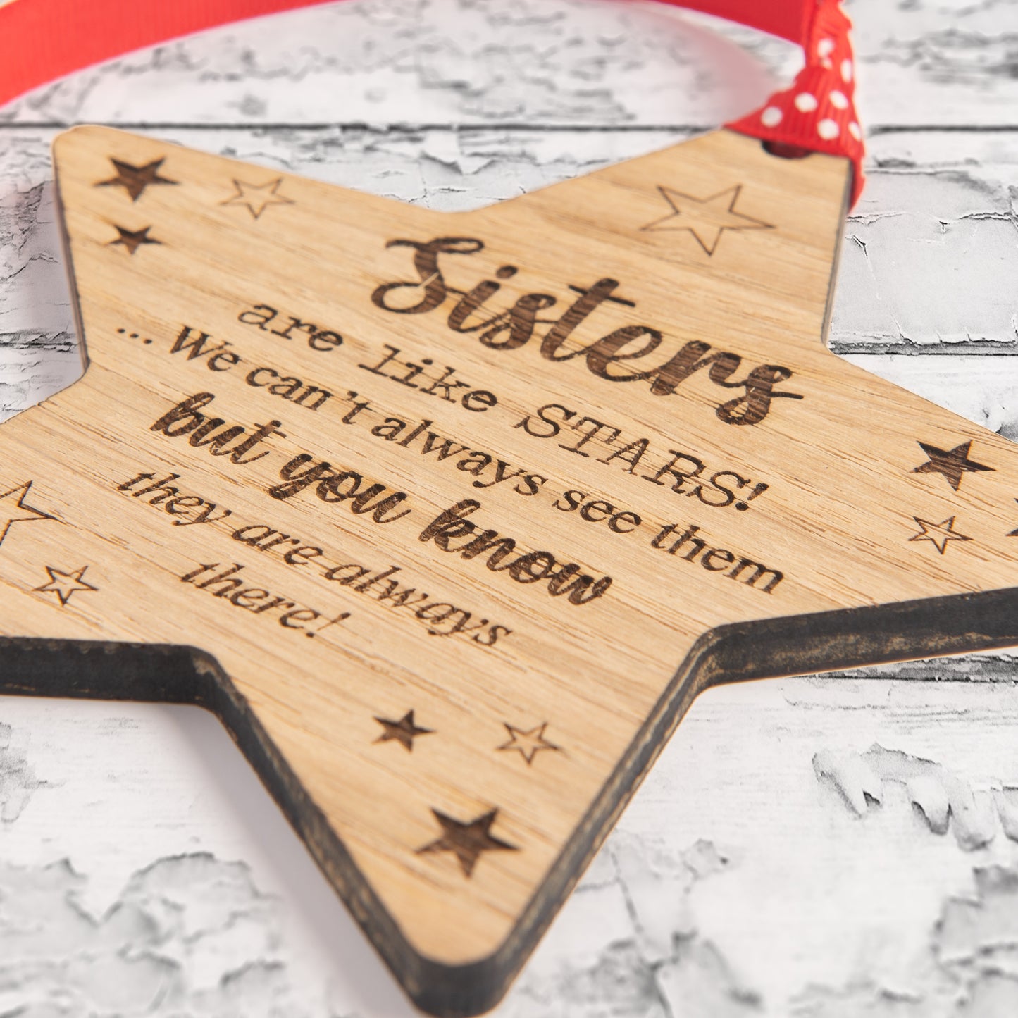 Sisters Are Like Stars - Engraved Wooden Plaque