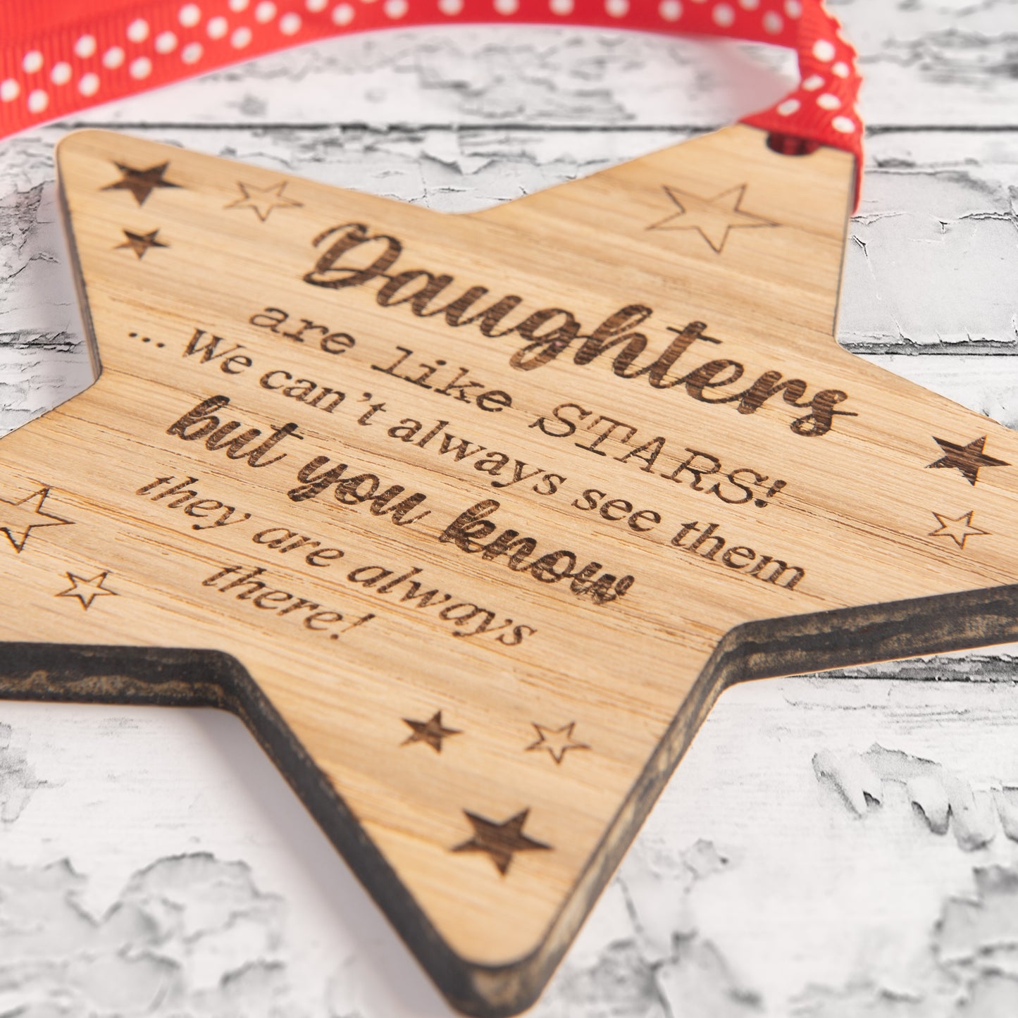 Daughters Are Like Stars -  Engraved Wooden Plaque