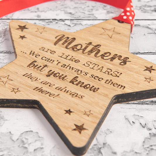 Mothers Are Like Stars -  Engraved Wooden Plaque